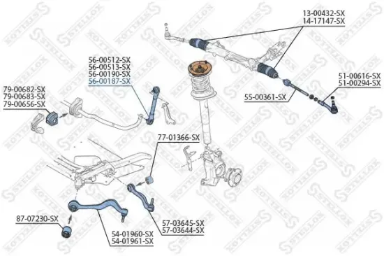 Stange/Strebe, Stabilisator Vorderachse links STELLOX 56-00187-SX Bild Stange/Strebe, Stabilisator Vorderachse links STELLOX 56-00187-SX