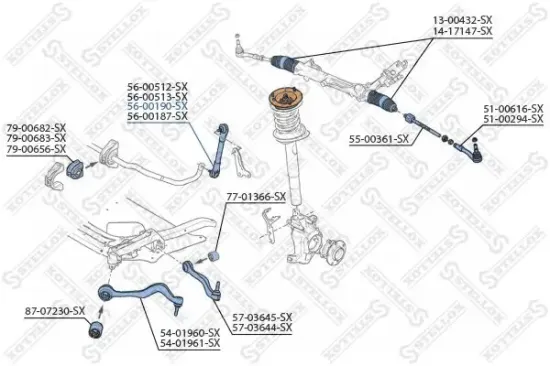 Stange/Strebe, Stabilisator Vorderachse rechts STELLOX 56-00190-SX Bild Stange/Strebe, Stabilisator Vorderachse rechts STELLOX 56-00190-SX
