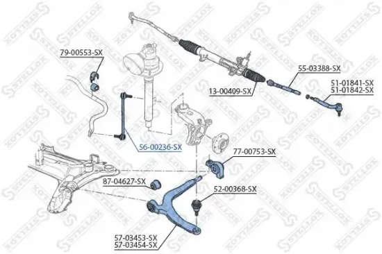 Stange/Strebe, Stabilisator Vorderachse links Vorderachse rechts STELLOX 56-00236-SX Bild Stange/Strebe, Stabilisator Vorderachse links Vorderachse rechts STELLOX 56-00236-SX