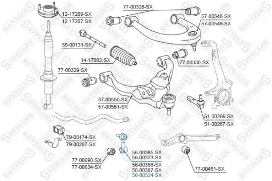Stange/Strebe, Stabilisator Vorderachse rechts STELLOX 56-00324-SX Bild Stange/Strebe, Stabilisator Vorderachse rechts STELLOX 56-00324-SX