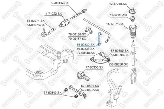 Stange/Strebe, Stabilisator Vorderachse links STELLOX 56-00330-SX Bild Stange/Strebe, Stabilisator Vorderachse links STELLOX 56-00330-SX