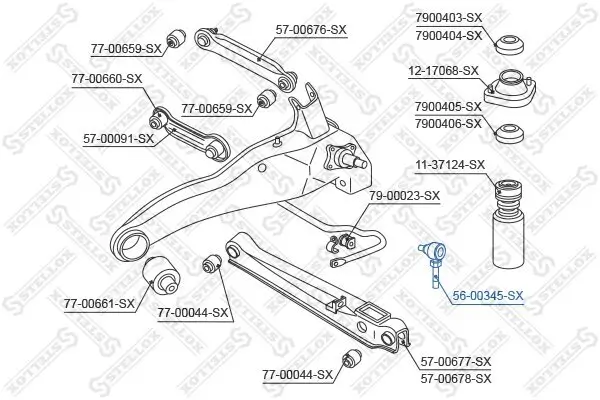 Stange/Strebe, Stabilisator Hinterachse links Hinterachse rechts STELLOX 56-00345-SX