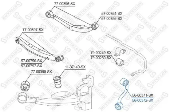 Stange/Strebe, Stabilisator Hinterachse rechts STELLOX 56-00372-SX Bild Stange/Strebe, Stabilisator Hinterachse rechts STELLOX 56-00372-SX