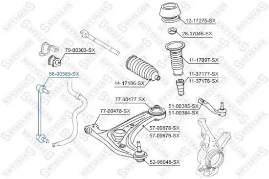 Stange/Strebe, Stabilisator Vorderachse links Vorderachse rechts STELLOX 56-00389-SX Bild Stange/Strebe, Stabilisator Vorderachse links Vorderachse rechts STELLOX 56-00389-SX