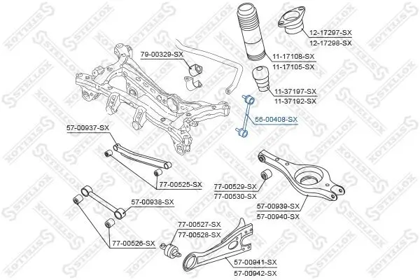 Stange/Strebe, Stabilisator Hinterachse links Hinterachse rechts STELLOX 56-00408-SX