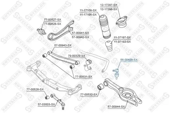 Stange/Strebe, Stabilisator Hinterachse links Hinterachse rechts STELLOX 56-00409-SX Bild Stange/Strebe, Stabilisator Hinterachse links Hinterachse rechts STELLOX 56-00409-SX