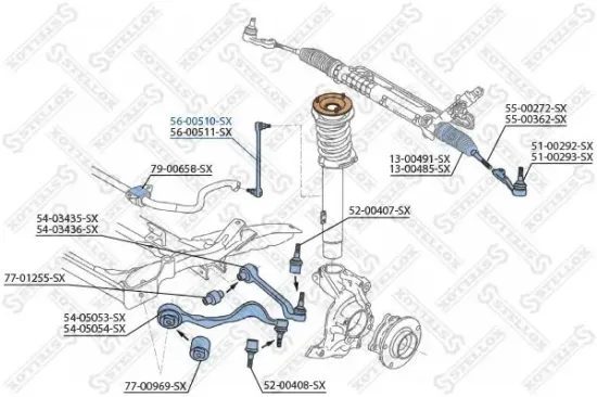Stange/Strebe, Stabilisator Vorderachse links STELLOX 56-00510-SX Bild Stange/Strebe, Stabilisator Vorderachse links STELLOX 56-00510-SX
