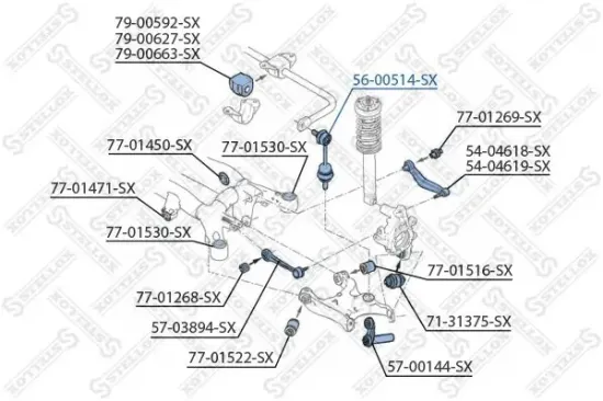 Stange/Strebe, Stabilisator Hinterachse links Hinterachse rechts STELLOX 56-00514-SX Bild Stange/Strebe, Stabilisator Hinterachse links Hinterachse rechts STELLOX 56-00514-SX