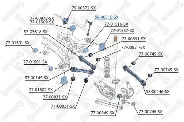 Stange/Strebe, Stabilisator Hinterachse links Hinterachse rechts STELLOX 56-00515-SX