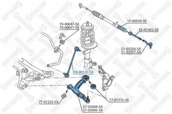 Stange/Strebe, Stabilisator Vorderachse links Vorderachse rechts STELLOX 56-00530-SX Bild Stange/Strebe, Stabilisator Vorderachse links Vorderachse rechts STELLOX 56-00530-SX
