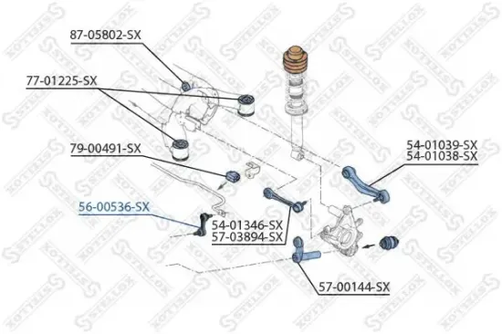 Stange/Strebe, Stabilisator Hinterachse links Hinterachse rechts STELLOX 56-00536-SX Bild Stange/Strebe, Stabilisator Hinterachse links Hinterachse rechts STELLOX 56-00536-SX