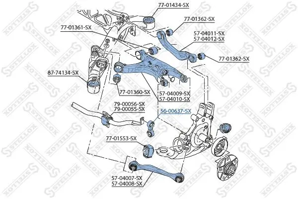 Stange/Strebe, Stabilisator Hinterachse links Hinterachse rechts STELLOX 56-00637-SX