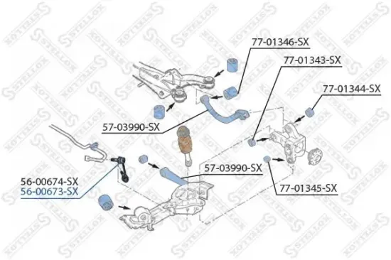 Stange/Strebe, Stabilisator Hinterachse rechts STELLOX 56-00673-SX Bild Stange/Strebe, Stabilisator Hinterachse rechts STELLOX 56-00673-SX
