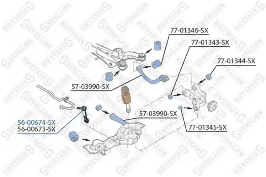 Stange/Strebe, Stabilisator Hinterachse links STELLOX 56-00674-SX Bild Stange/Strebe, Stabilisator Hinterachse links STELLOX 56-00674-SX