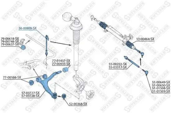 Stange/Strebe, Stabilisator Vorderachse links Vorderachse rechts STELLOX 56-00809-SX Bild Stange/Strebe, Stabilisator Vorderachse links Vorderachse rechts STELLOX 56-00809-SX