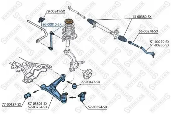 Stange/Strebe, Stabilisator Vorderachse links Vorderachse rechts STELLOX 56-00810-SX Bild Stange/Strebe, Stabilisator Vorderachse links Vorderachse rechts STELLOX 56-00810-SX