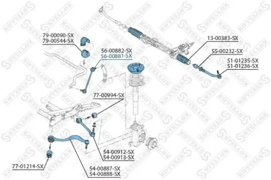 Stange/Strebe, Stabilisator Vorderachse rechts STELLOX 56-00881-SX Bild Stange/Strebe, Stabilisator Vorderachse rechts STELLOX 56-00881-SX