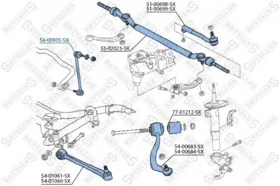 Stange/Strebe, Stabilisator Vorderachse links Vorderachse rechts STELLOX 56-00935-SX Bild Stange/Strebe, Stabilisator Vorderachse links Vorderachse rechts STELLOX 56-00935-SX