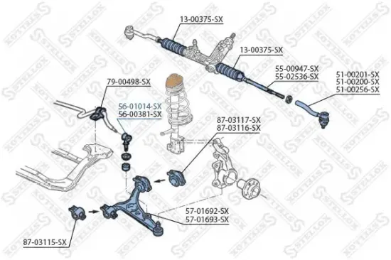 Stange/Strebe, Stabilisator Vorderachse links Vorderachse rechts STELLOX 56-01014-SX Bild Stange/Strebe, Stabilisator Vorderachse links Vorderachse rechts STELLOX 56-01014-SX