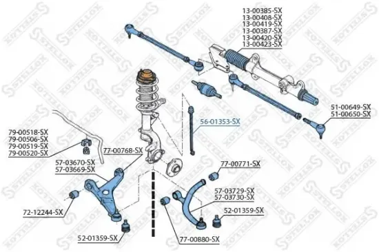 Stange/Strebe, Stabilisator Vorderachse links Vorderachse rechts STELLOX 56-01353-SX Bild Stange/Strebe, Stabilisator Vorderachse links Vorderachse rechts STELLOX 56-01353-SX