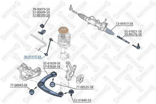 Stange/Strebe, Stabilisator Vorderachse links Vorderachse rechts STELLOX 56-01975-SX Bild Stange/Strebe, Stabilisator Vorderachse links Vorderachse rechts STELLOX 56-01975-SX
