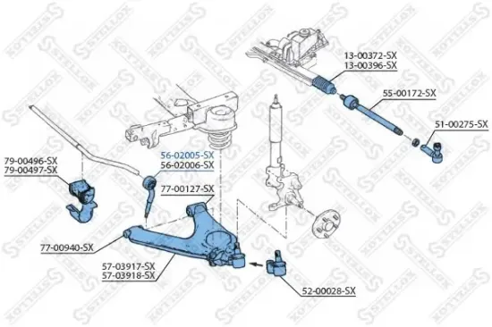 Stange/Strebe, Stabilisator Vorderachse links STELLOX 56-02005-SX Bild Stange/Strebe, Stabilisator Vorderachse links STELLOX 56-02005-SX