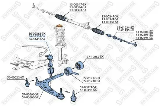 Stange/Strebe, Stabilisator STELLOX 56-02354-SX Bild Stange/Strebe, Stabilisator STELLOX 56-02354-SX