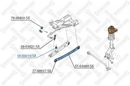 Stange/Strebe, Stabilisator Hinterachse links Hinterachse rechts STELLOX 56-03019-SX Bild Stange/Strebe, Stabilisator Hinterachse links Hinterachse rechts STELLOX 56-03019-SX