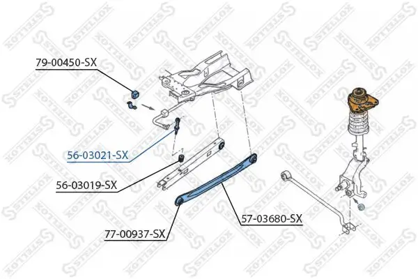 Stange/Strebe, Stabilisator Hinterachse links Hinterachse rechts STELLOX 56-03021-SX