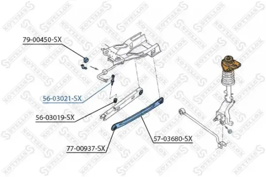 Stange/Strebe, Stabilisator Hinterachse links Hinterachse rechts STELLOX 56-03021-SX Bild Stange/Strebe, Stabilisator Hinterachse links Hinterachse rechts STELLOX 56-03021-SX