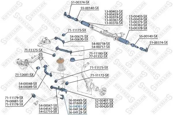 Lagerung, Stabilisator STELLOX 56-04081-SX