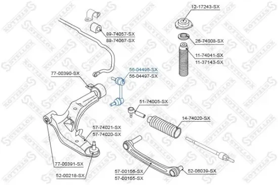 Stange/Strebe, Stabilisator Vorderachse links STELLOX 56-04496-SX Bild Stange/Strebe, Stabilisator Vorderachse links STELLOX 56-04496-SX