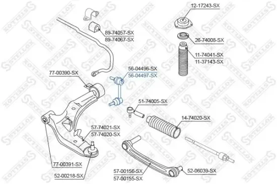 Stange/Strebe, Stabilisator Vorderachse rechts STELLOX 56-04497-SX Bild Stange/Strebe, Stabilisator Vorderachse rechts STELLOX 56-04497-SX
