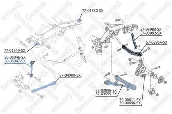 Stange/Strebe, Stabilisator Hinterachse rechts STELLOX 56-05047-SX Bild Stange/Strebe, Stabilisator Hinterachse rechts STELLOX 56-05047-SX