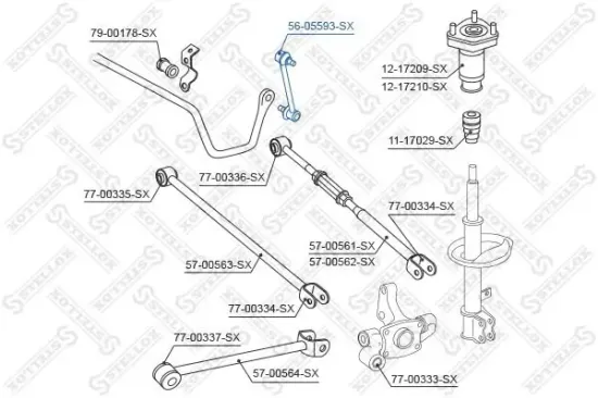 Stange/Strebe, Stabilisator Hinterachse links Hinterachse rechts STELLOX 56-05593-SX Bild Stange/Strebe, Stabilisator Hinterachse links Hinterachse rechts STELLOX 56-05593-SX