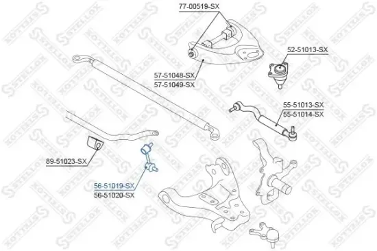 Stange/Strebe, Stabilisator Vorderachse links STELLOX 56-51019-SX Bild Stange/Strebe, Stabilisator Vorderachse links STELLOX 56-51019-SX