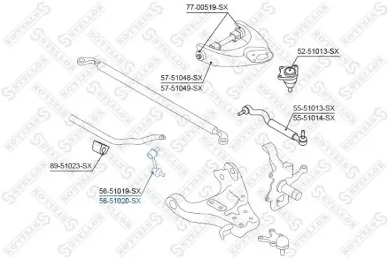 Stange/Strebe, Stabilisator Vorderachse rechts STELLOX 56-51020-SX Bild Stange/Strebe, Stabilisator Vorderachse rechts STELLOX 56-51020-SX