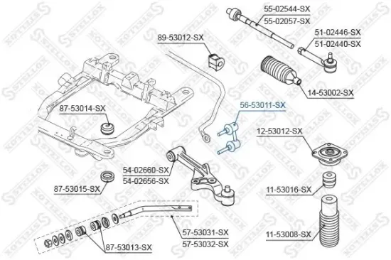 Stange/Strebe, Stabilisator Vorderachse links Vorderachse rechts STELLOX 56-53011-SX Bild Stange/Strebe, Stabilisator Vorderachse links Vorderachse rechts STELLOX 56-53011-SX