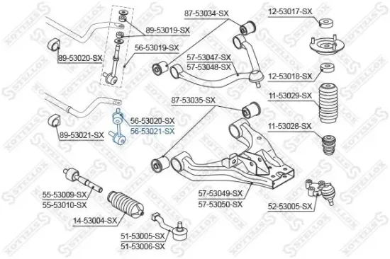 Stange/Strebe, Stabilisator Vorderachse rechts STELLOX 56-53021-SX Bild Stange/Strebe, Stabilisator Vorderachse rechts STELLOX 56-53021-SX