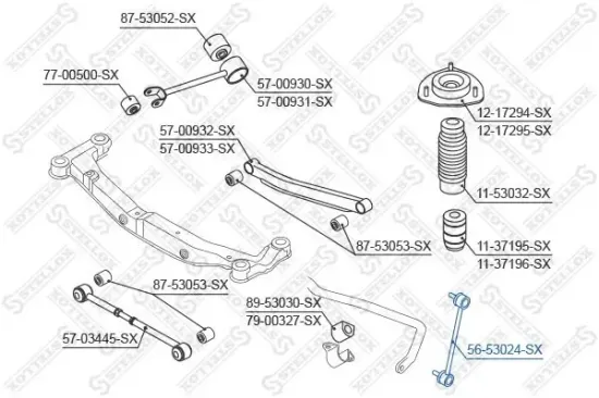 Stange/Strebe, Stabilisator Hinterachse links Hinterachse rechts STELLOX 56-53024-SX Bild Stange/Strebe, Stabilisator Hinterachse links Hinterachse rechts STELLOX 56-53024-SX