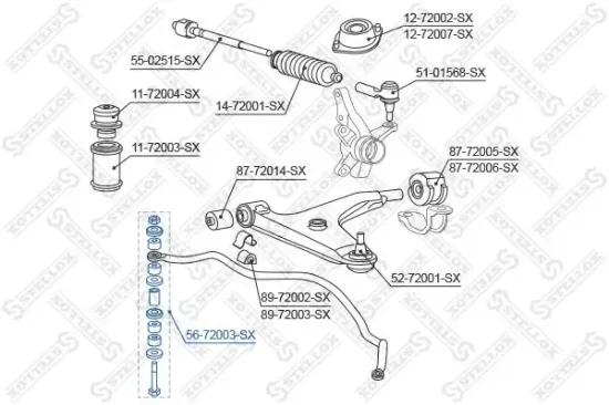 Stange/Strebe, Stabilisator STELLOX 56-72003-SX Bild Stange/Strebe, Stabilisator STELLOX 56-72003-SX