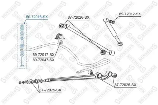 Stange/Strebe, Stabilisator Hinterachse links Hinterachse rechts STELLOX 56-72018-SX Bild Stange/Strebe, Stabilisator Hinterachse links Hinterachse rechts STELLOX 56-72018-SX