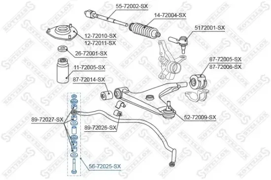 Stange/Strebe, Stabilisator Vorderachse links Vorderachse rechts STELLOX 56-72025-SX Bild Stange/Strebe, Stabilisator Vorderachse links Vorderachse rechts STELLOX 56-72025-SX