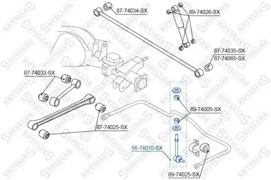 Stange/Strebe, Stabilisator Hinterachse links Hinterachse rechts STELLOX 56-74010-SX Bild Stange/Strebe, Stabilisator Hinterachse links Hinterachse rechts STELLOX 56-74010-SX