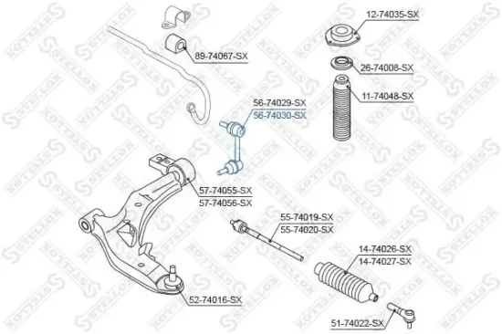 Stange/Strebe, Stabilisator Vorderachse links STELLOX 56-74030-SX Bild Stange/Strebe, Stabilisator Vorderachse links STELLOX 56-74030-SX
