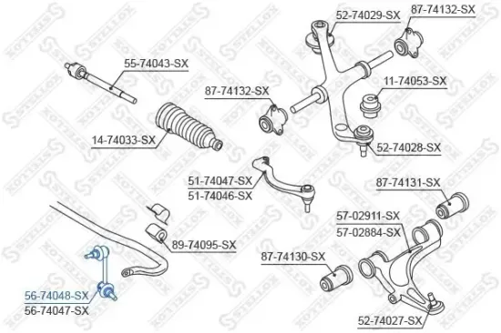 Stange/Strebe, Stabilisator Vorderachse links STELLOX 56-74048-SX Bild Stange/Strebe, Stabilisator Vorderachse links STELLOX 56-74048-SX