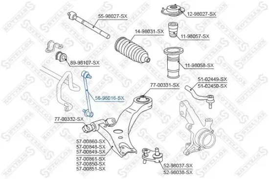 Stange/Strebe, Stabilisator Hinterachse links Hinterachse rechts STELLOX 56-98016-SX Bild Stange/Strebe, Stabilisator Hinterachse links Hinterachse rechts STELLOX 56-98016-SX