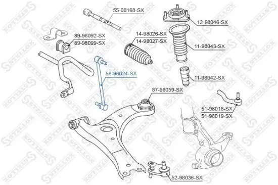 Stange/Strebe, Stabilisator Vorderachse links Vorderachse rechts STELLOX 56-98024-SX Bild Stange/Strebe, Stabilisator Vorderachse links Vorderachse rechts STELLOX 56-98024-SX