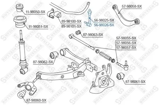Stange/Strebe, Stabilisator Hinterachse links STELLOX 56-98026-SX Bild Stange/Strebe, Stabilisator Hinterachse links STELLOX 56-98026-SX