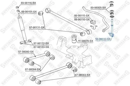 Stange/Strebe, Stabilisator Hinterachse links Hinterachse rechts STELLOX 56-98032-SX Bild Stange/Strebe, Stabilisator Hinterachse links Hinterachse rechts STELLOX 56-98032-SX